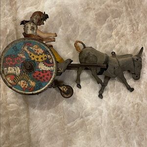 Vintage GermanTinplate clockwork windup toy by Lehmann Company.
